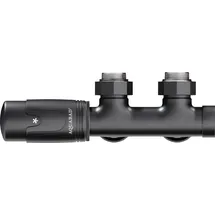 Aquabad® Multiblock Heizkörperthermostat Eckform 50mm Mittelanschluss Schwarzmatt