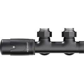 Aquabad® Multiblock Heizkörperthermostat Eckform 50mm Mittelanschluss Schwarzmatt