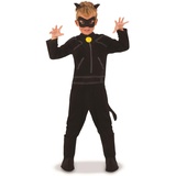 Rubies Rubie's Offizielles Kostüm Cat Noir, Miraculous Ladybug, mit Augenmaske, für Kinder, Superheld, Kindergröße L, 7-8 Jahre