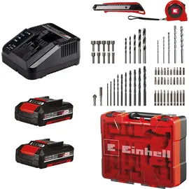 Einhell TE-CD 18/40 Li-i inkl. 2 x 2 Ah + 64-tlg. Zubehör