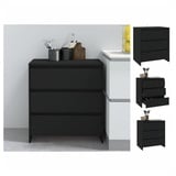 vidaXL Sideboard Schwarz 70x41x75 cm Holzwerkstoff