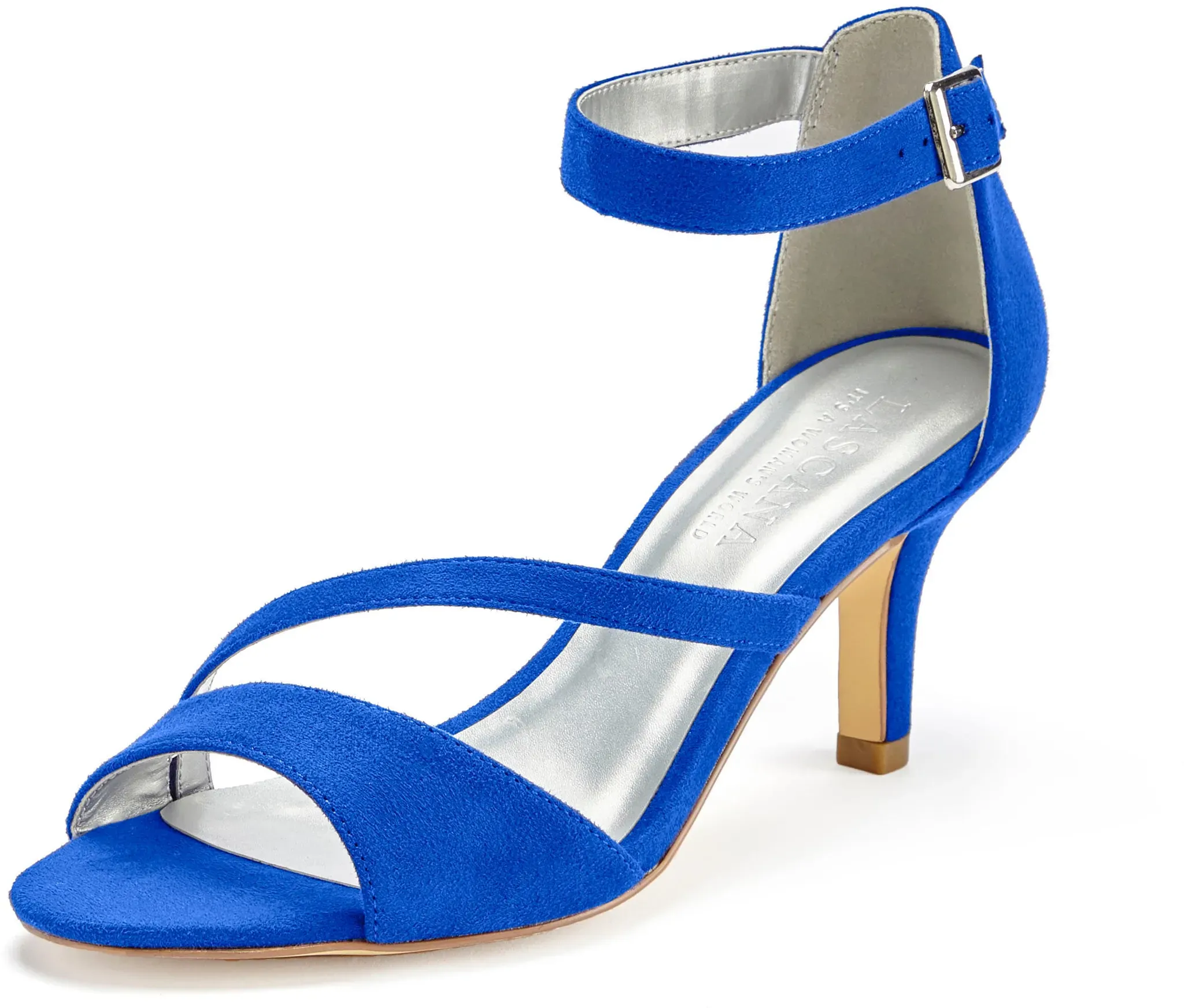 Sandalette LASCANA "High-Heel-Sandalette, Riemchensandalette" Gr. 39, blau (royalblau) Damen Schuhe Sandalette Riemchensandale Sandaletten