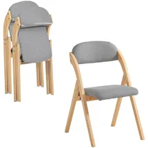 SoBuy Klappstuhl 2er Set Hellgrau