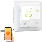 Revolt WLAN-Fußbodenheizungs-Thermostat mit Sprachsteuerung und App, weiß