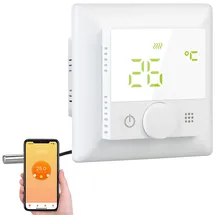 Revolt WLAN-Fußbodenheizungs-Thermostat mit Sprachsteuerung und App, weiß