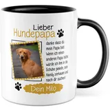 Personalisiert Tasse mit Spruch – Geschenk Lieber Hundepapa von [Name] – Kaffeetasse 330ml aus Keramik – Personalisierbar Humor Hunde Name Kaffee-Becher
