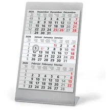 Truento 3-Monats-Tischkalender Edelstahl gebürstet 2026/2027