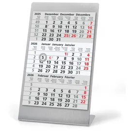 Truento 3-Monats-Tischkalender Edelstahl gebürstet 2026/2027