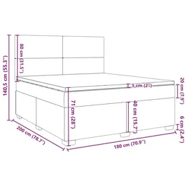 vidaXL Boxspringbett 180 x 200 cm Creme