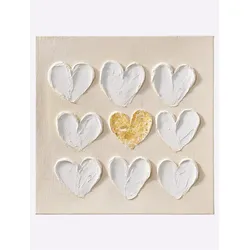 Gemälde, beige (farbe bild(er): natur, weiß), B:40cm H:40cm T:3,5cm, Bilder