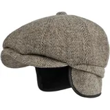 Sporty Winter Schirmmütze mit Ohrenklappen Baskenmütze Ohrenschutz Schiebermütze Herren Klassik (DE/NL/SE/PL, Numerisch, 59, 61, braun) - 59-61