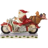 Enesco Jim Shore Heartwood Creek Weihnachtsmann reitender Motorradfigur, 14 cm, Mehrfarbig