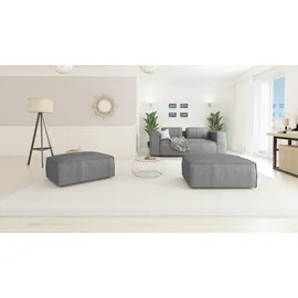 s-style möbel Hocker Hellgrau Textil, Echtholz,Buche, Birke, 1-Sitzer, Füllung: Polyetherschaumkern, 93x46x73 cm Blauer Engel, FSC Mix, Oeko-Tex®, Hergestellt in Europa, Wohnzimmer, Hocker, Sitzhocker