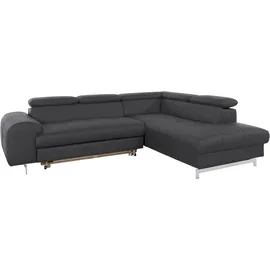 Cotta Ecksofa "Chef L-Form", schwarz, B:257cm H:72cm T:206cm, Luxus-Microfaser (100% Polyester);Kunstleder Softlux;Leder Advantage (abgedecktes Spalt-Rindsleder), Rückseite mit schwarzem Spannstoff bezogen;NaturLEDER (echtes Rindsleder), Rückseite mit schwarzem