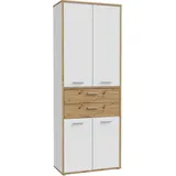 Forte Keflav Aktenschrank 84,5 x 41,5 x 226,4 cm weiß