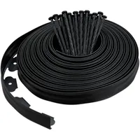 Relaxdays Rasenkante 20 m, H: 5 cm, 60 Erdanker, Beeteinfassung & Wegumrandung, Flexibles Rasenband, Kunststoff, schwarz