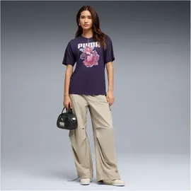 Puma Graphics Relaxed Flower Tee Lila XL