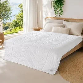 Traumschlaf Leinen Sommerdecke extra leicht, Füllung: 60% Leinen 40% Baumwolle 155x220 cm - weiß