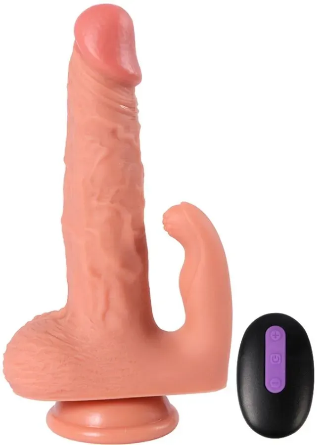 SHEQU - Hayden Dildo und Klitorisstimulator mit Vibration und Fernbedienung, 16 cm