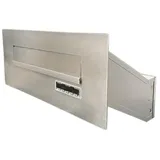 Letterbox24.de FLAT Design Edelstahl Mauerdurchwurf Briefkasten (Tiefe: 23-38 cm)