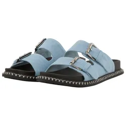 TOM TAILOR Damen Flache Sandalen in Jeans-Optik, blau, Uni, Gr. 36