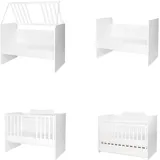 Lorelli Babybett Multi, Jugendbett, Schreibtisch, Wickeltisch, mehrfach umbaubar weiß