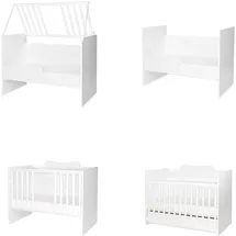 Lorelli Babybett Multi, Jugendbett, Schreibtisch, Wickeltisch, mehrfach umbaubar weiß