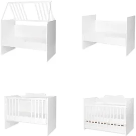 Lorelli Babybett Multi, Jugendbett, Schreibtisch, Wickeltisch, mehrfach umbaubar weiß