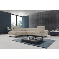 Egoitaliano "Queenie, extravagantes Sofa mit erstklassigem Sitzkomfort, L-Form", mit verstellbarer Armlehne und Kopfteilen für Wohlfühlkomfort grau