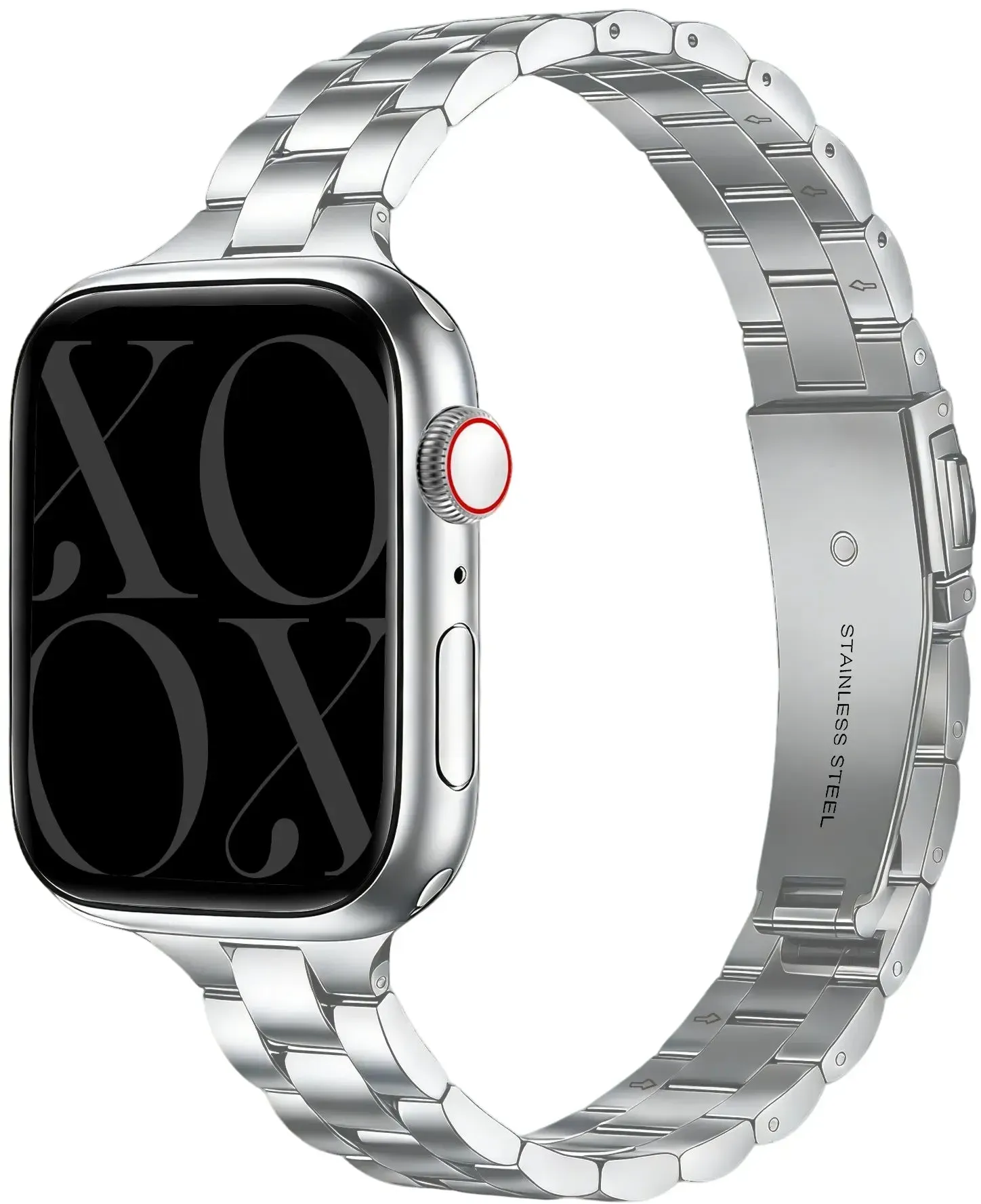 xoxo Wildhearts Apple Watch Armband Stahl für Apple Watch -  41mm - Silber - Butterfly-Verschluss