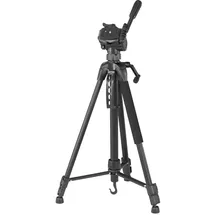 Hama Action 153 3D (Leichtes Fotostativ inkl. Handy-Halterung, Tripod mit 60-153cm Höhe, Dreibeinstativ mit 3-Wege-Kopf, Spiegelreflexkamera Stativ passend für Videokamera) schwarz