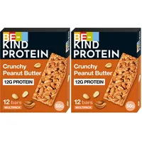BE-KIND Protein-Riegel, glutenfreier Snack-Riegel, Crunchy Peanut Butter, hoher Ballaststoffgehalt, Proteinquelle, ohne künstliche Farb-, Aroma- oder Konservierungsstoffe, 12 x 50g (Packung mit 2)