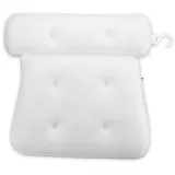 Intirilife Wannenkissen in WEISS – 36 x 38 cm - Spa Badewannen Kopfkissen aus wasserabweisendem Stoff