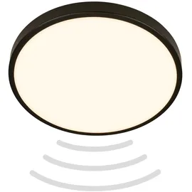 Brilo LED Deckenleuchte Chet Bewegungsmelder Warmweiß 29 x 6,5 cm Schwarz