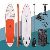 Glory Boards ® 2021 - Stand up Paddling Board aufblasbar – bis 180kg Tragkraft – komplettes SUP Set inkl. Carbonpaddel, Pumpe, Rucksack – Kajak Option – leichtes Stand up Paddle Board