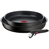 Tefal Ingenio Bratpfanne, 3-teilig, Schwarz, Aluminium, 2 Stück