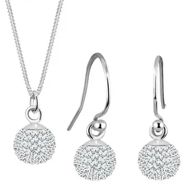 Elli Schmuckset Kugel Kristalle 925 Sterling Silber