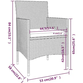 vidaXL 5-tlg. Garten-Lounge-Set Poly Rattan Beige