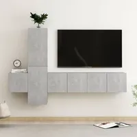 VidaXL 5-tlg. TV-Schrank-Set Betongrau Holzwerkstoff