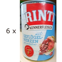 Rinti Kennerfleisch 400g Dose Hundenassfutter x 400 Gramm Geflügelherzen