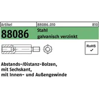 Industrial Quality Supplies Sechskant-Abstandsbolzen I/A St. gal Zn M
