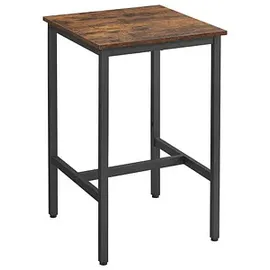 VASAGLE Stehtisch quadratisch 60 x 60 x 92 cm Braun/Schwarz