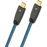 Oehlbach USB-C® Kabel USB-C® Stecker 0.5 m Petrol Geflechtschirm, vergoldete Steckkontakte D1C9565