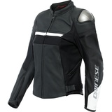 Dainese Rapida, Lederjacke Damen - Matt-Schwarz/Matt-Schwarz/Weiß - 42