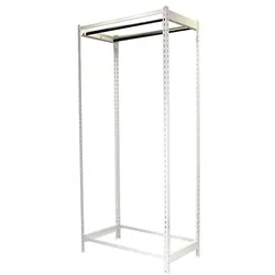 Proregal Kleiderstangenregal Metal Einzel | HxBxT 250x120x50cm | Weiß | Kleiderständer Garderobe Klamottenregal Stangenregal Regal