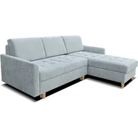 Sonstige Verlage Robin Simi Ecksofa mit Schlaffunktion Bettkasten Verstellbare Rücklehne Sofa L-Form Schlafsofa Freistehende Eckcouch Schlafcouch Wohnzimmermöbel ... - Blau