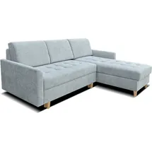 Sonstige Verlage Robin Simi Ecksofa mit Schlaffunktion Bettkasten Verstellbare Rücklehne Sofa L-Form Schlafsofa Freistehende Eckcouch Schlafcouch Wohnzimmermöbel ... - Blau