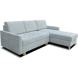 Sonstige Verlage Robin Simi Ecksofa mit Schlaffunktion Bettkasten Verstellbare Rücklehne Sofa L-Form Schlafsofa Freistehende Eckcouch Schlafcouch Wohnzimmermöbel ... - Blau