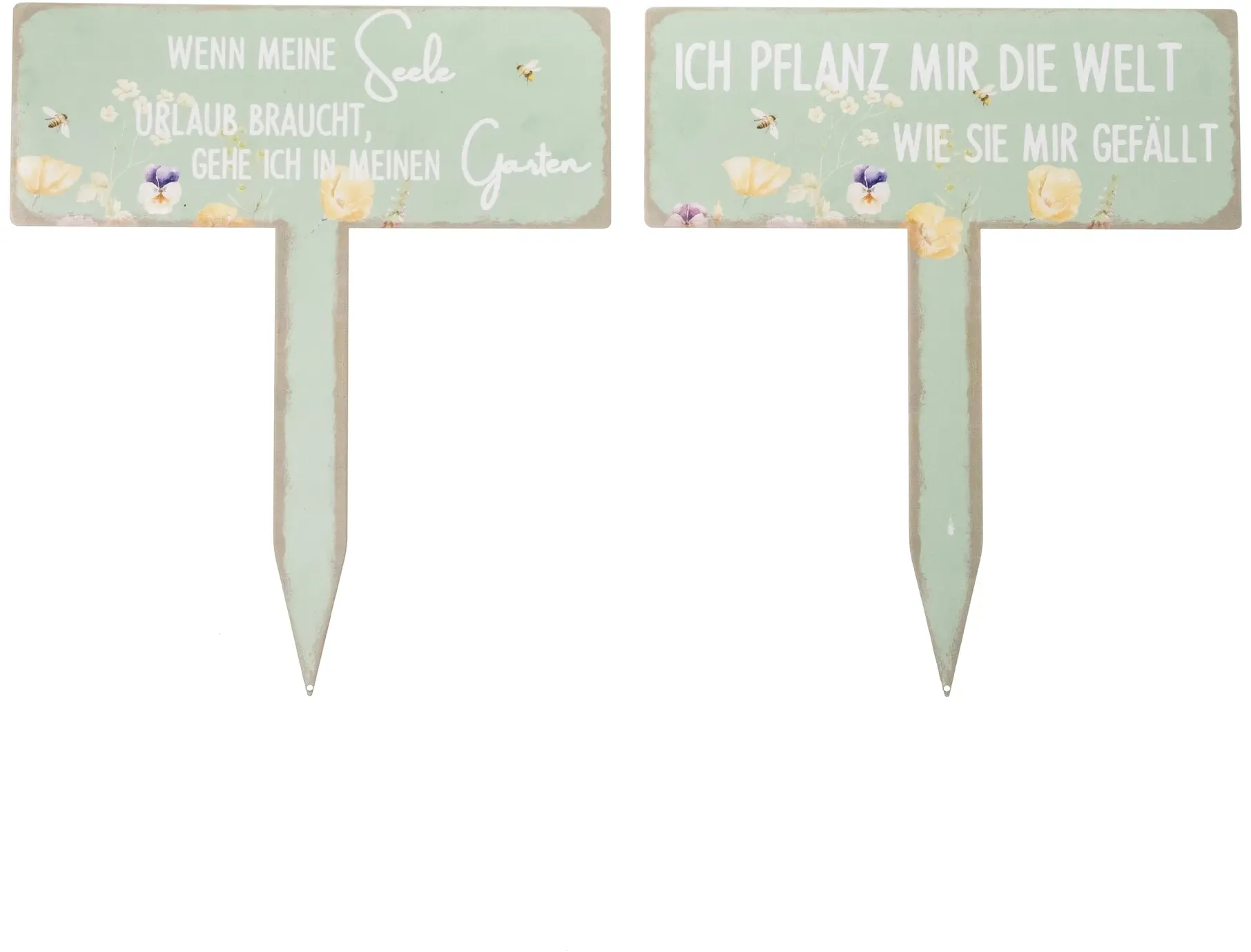 Schild Metall 20x23cm zum Stecken sort grün
