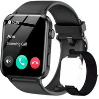 IOWODO Smartwatch Damen Herren 1,91 Zoll Uhren Fitnessuhr Sportuhr mit Schrittzähler Herzfrequenzmonitor Schlafmonitor Fitness Tracker IP68 Wasserdicht Bluetooth Anrufe Smart Watch für iOS Android